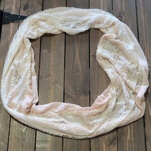 Elegant Pink Lace Infinity Scarf